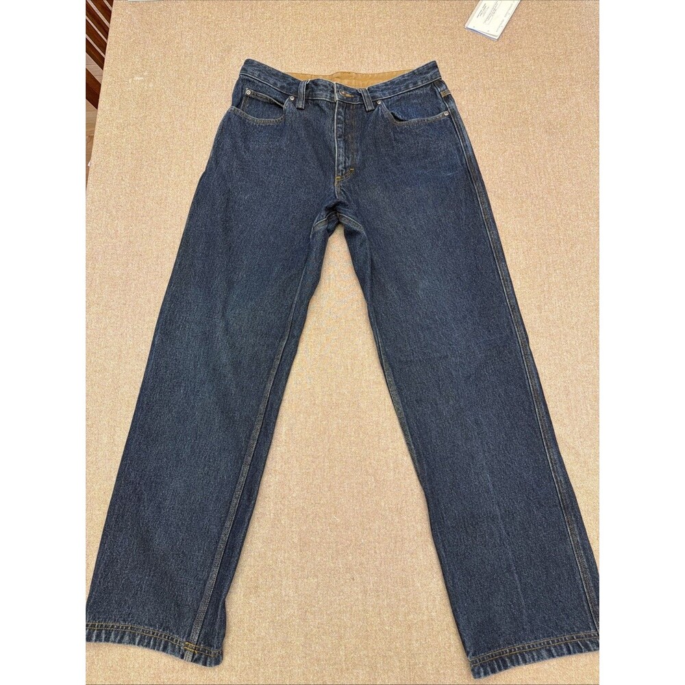 Duluth Trading Co Flex Ballroom Jeans Mens 33x32 Blue Straight Leg Denim 100%